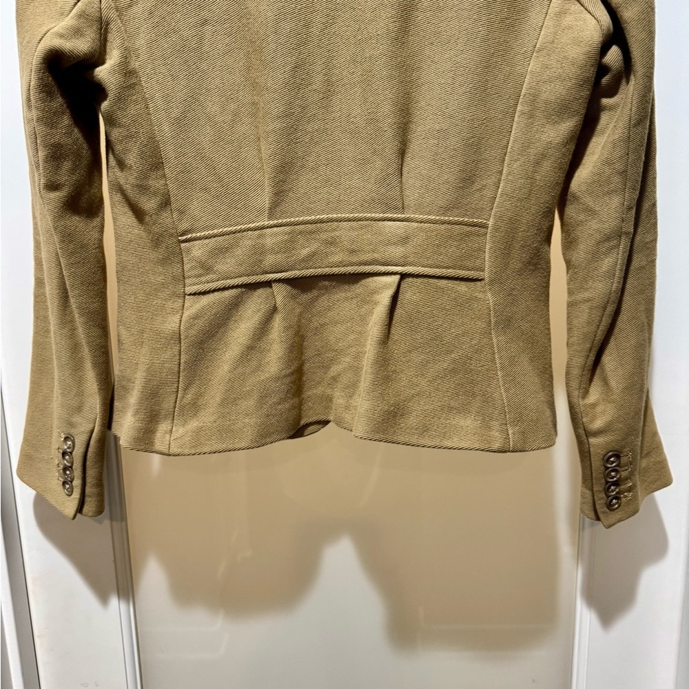 Ralph Lauren 100% Cotton Blazer Jacket Size 6 Tan Button Front Equestrian Style - Picture 10 of 17